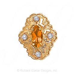 GS490 CIT/PL - 14 Karat Gold Slide with Citrine center and Pearl accents 